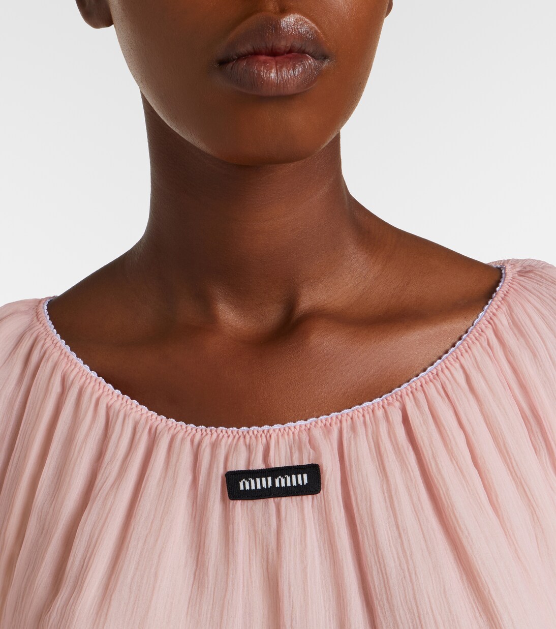 Silk chiffon crop top | Miu Miu