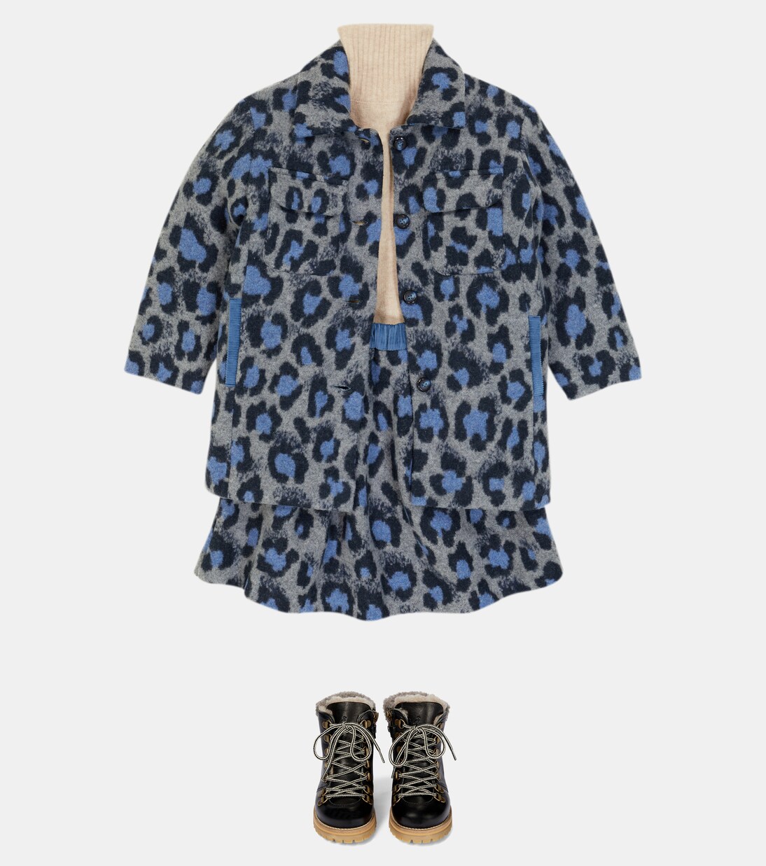 Gonna in misto lana e cotone con stampa | Paade Mode