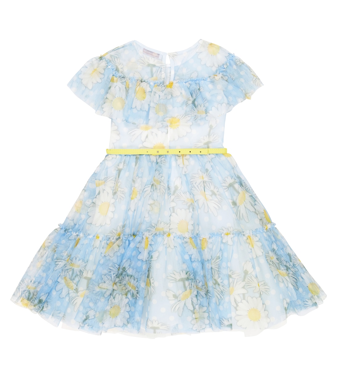Floral tulle belted dress | Monnalisa