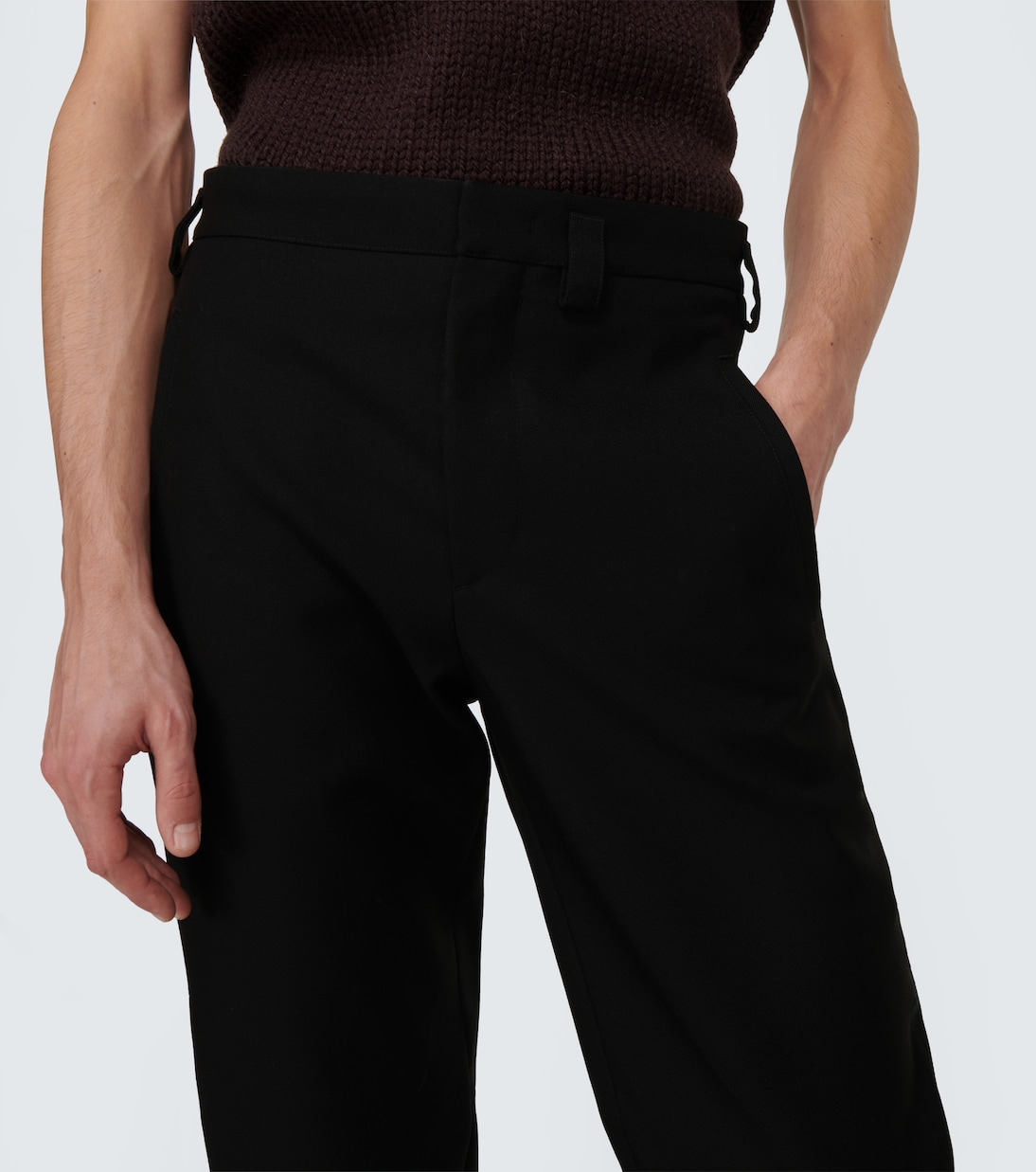 Pantalones slim de lana y piel | Jil Sander