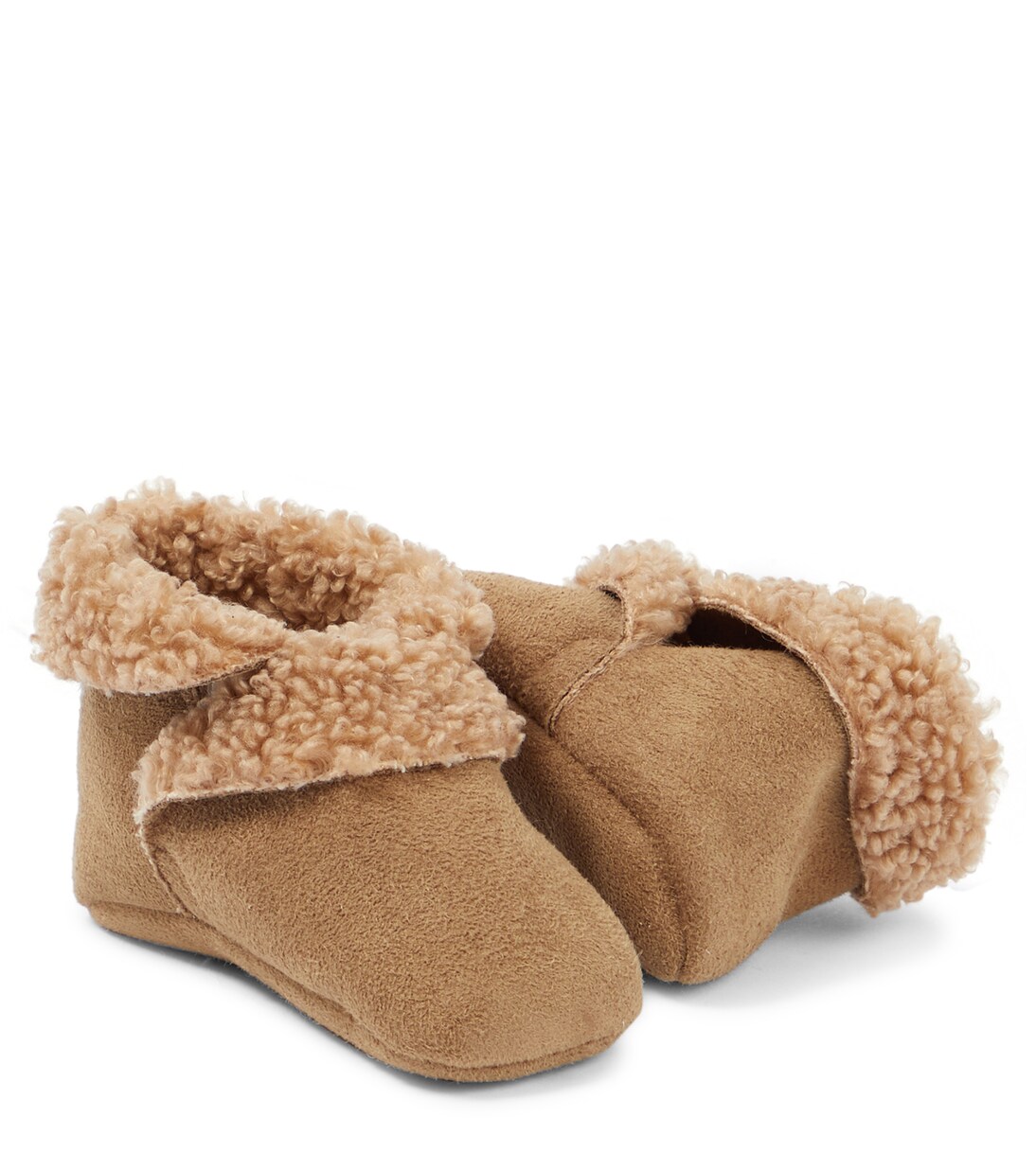 Baby faux shearling-trimmed booties | Il Gufo