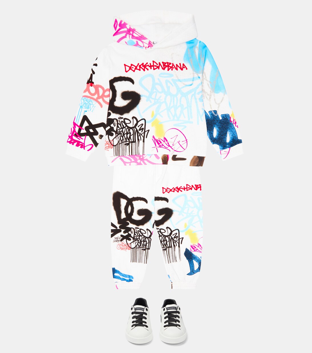 Graffiti printed cotton sweatpants | Dolce&Gabbana Kids