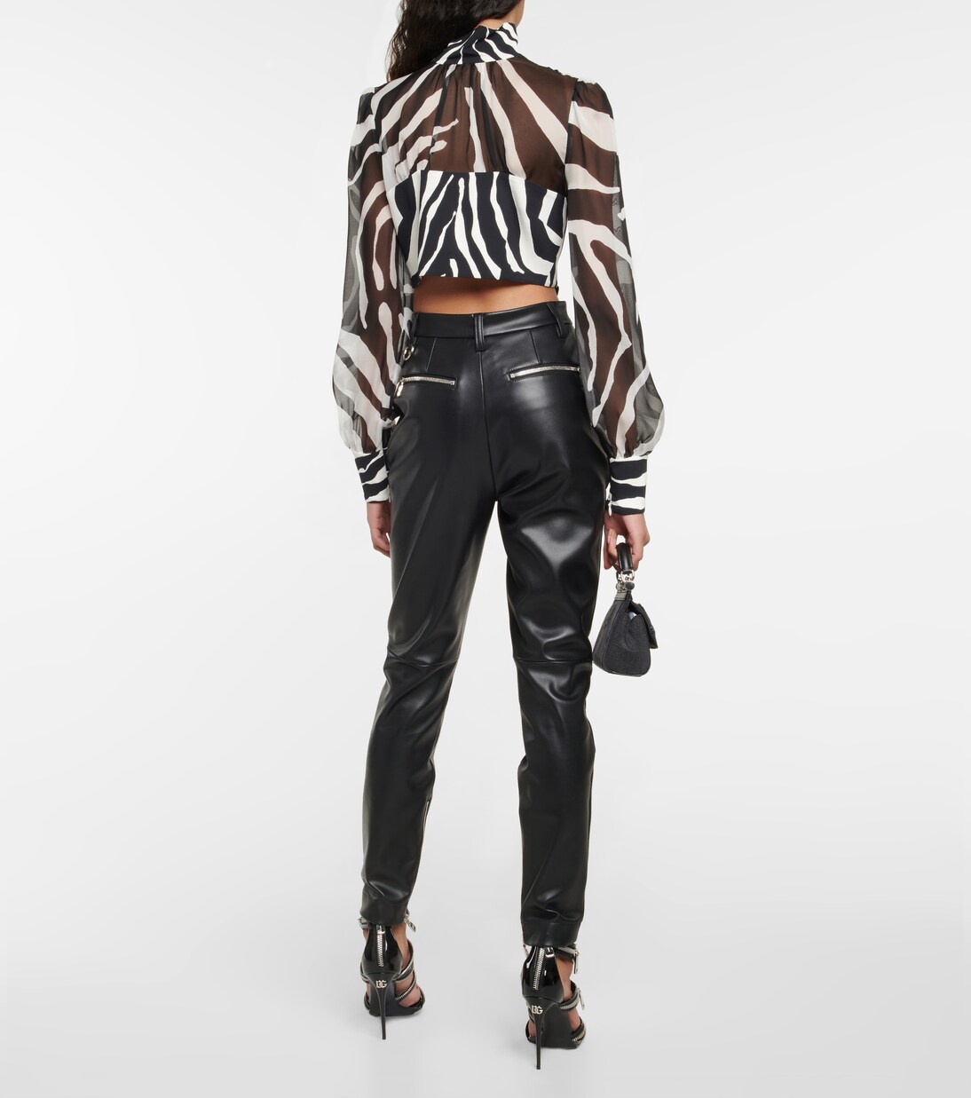 High-Rise-Hose aus Leder | Dolce&Gabbana