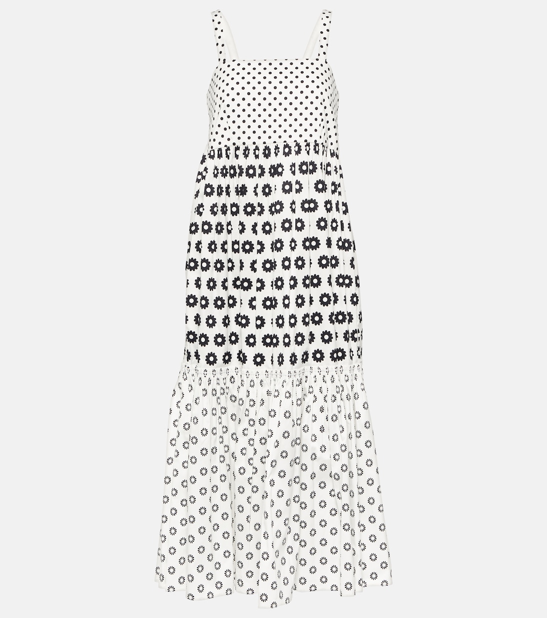 Robe midi imprimée en coton mélangé | Tory Burch