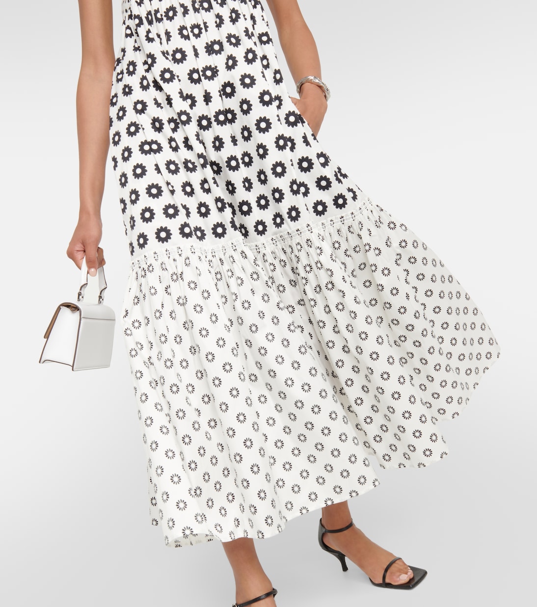 Robe midi imprimée en coton mélangé | Tory Burch