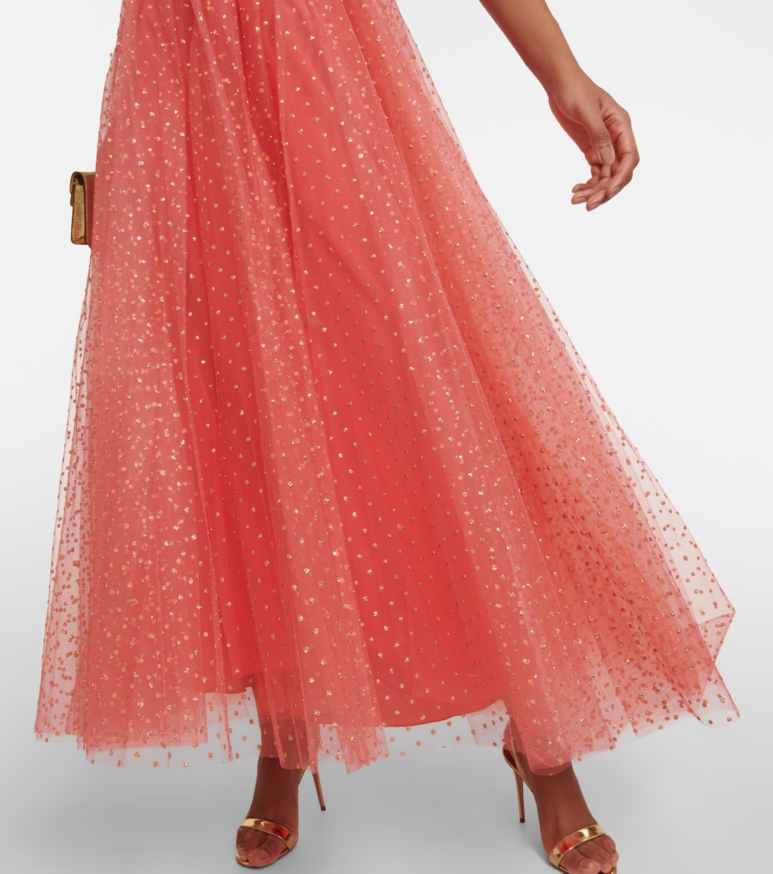 Abito lungo in tulle con decorazioni | Monique Lhuillier