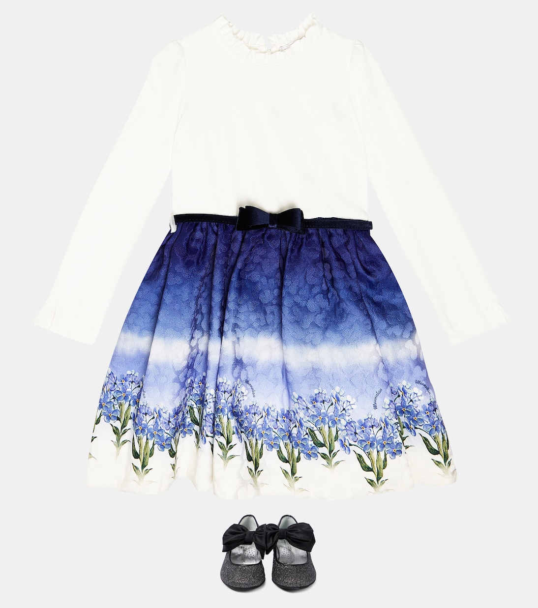 Floral matelassé dress | Monnalisa