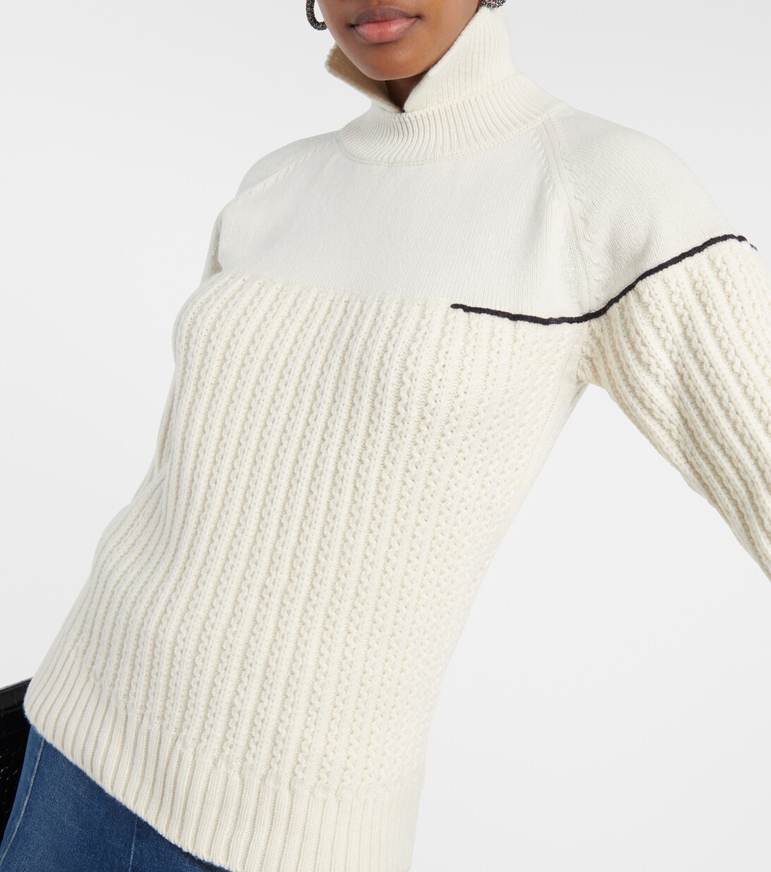 Pull en laine à double col | Victoria Beckham
