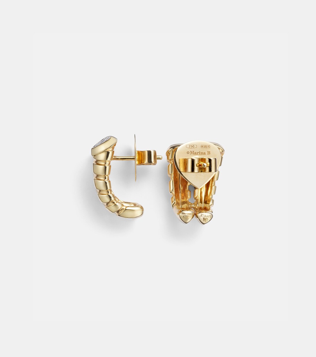 Trisolina 18kt gold earrings with diamonds | Marina B