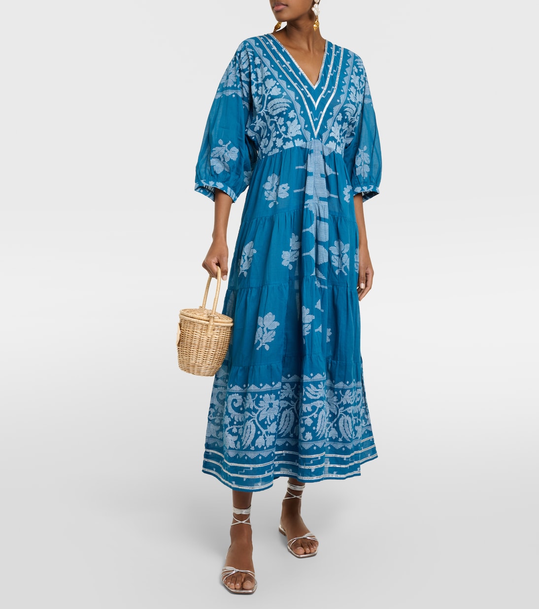 Bedrucktes Maxikleid Dhaka aus Baumwolle | Juliet Dunn