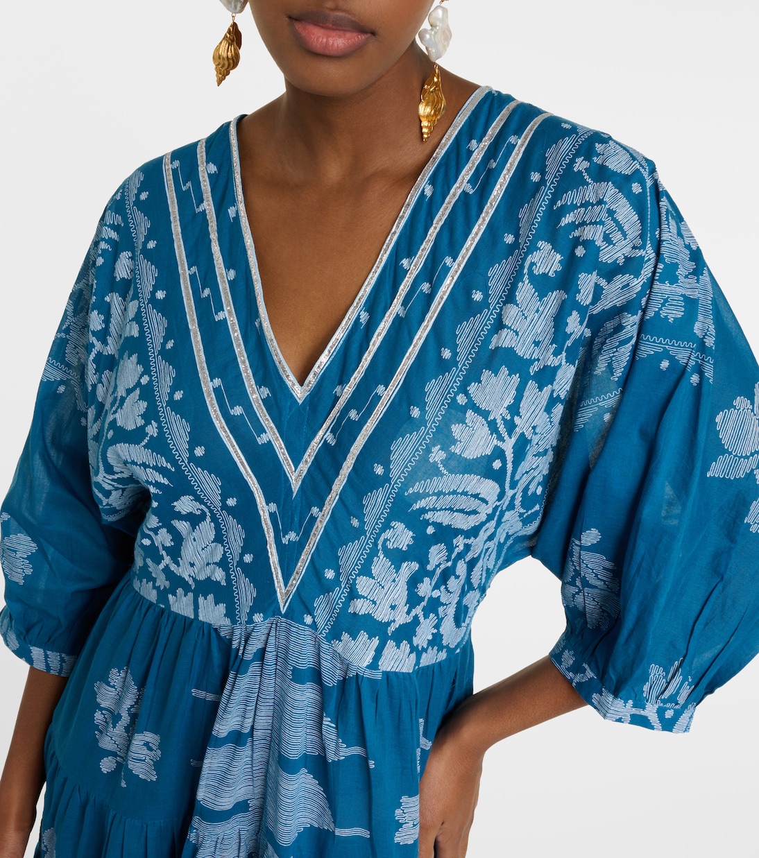 Bedrucktes Maxikleid Dhaka aus Baumwolle | Juliet Dunn