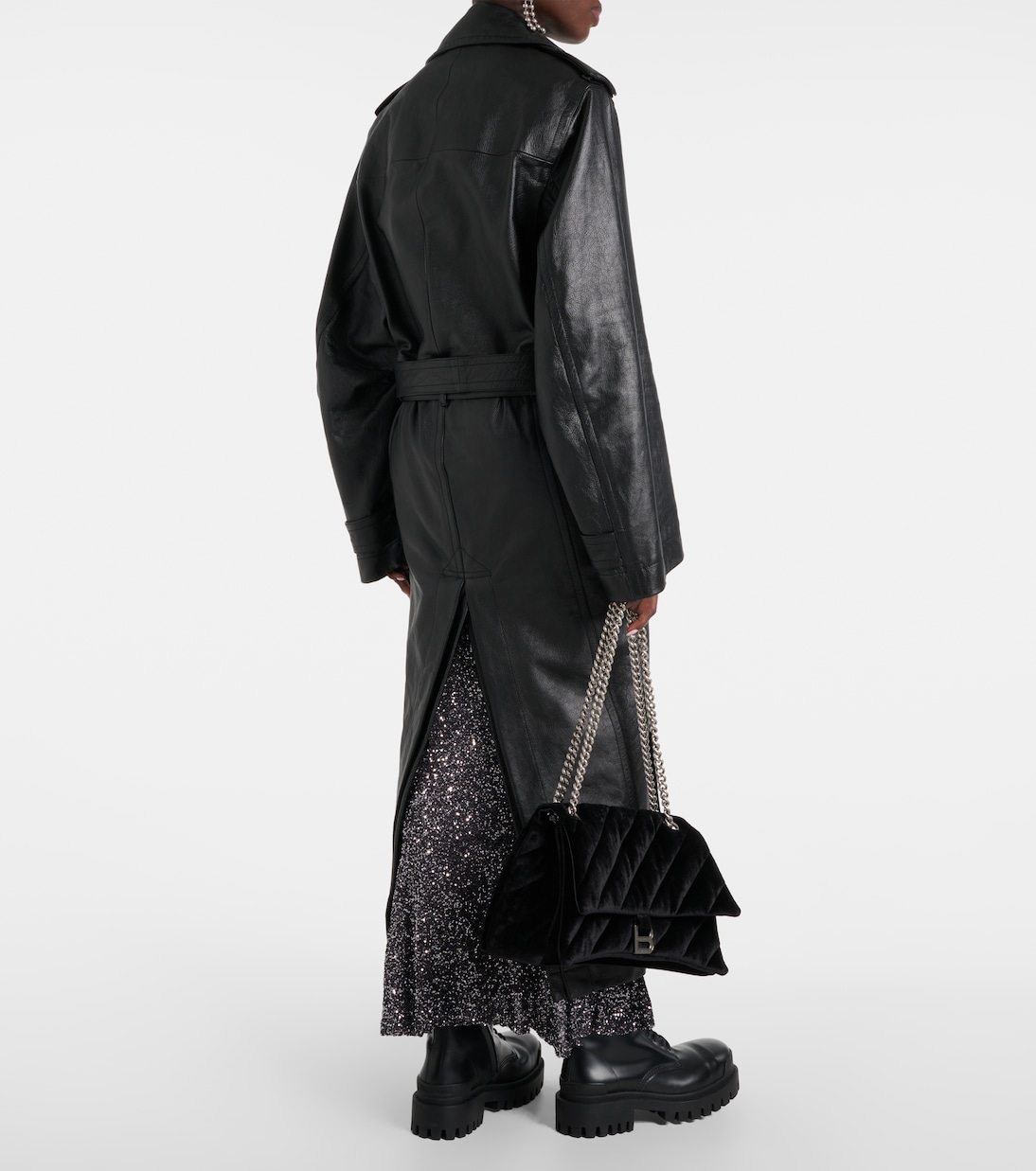 Cocoon leather trench coat | Balenciaga