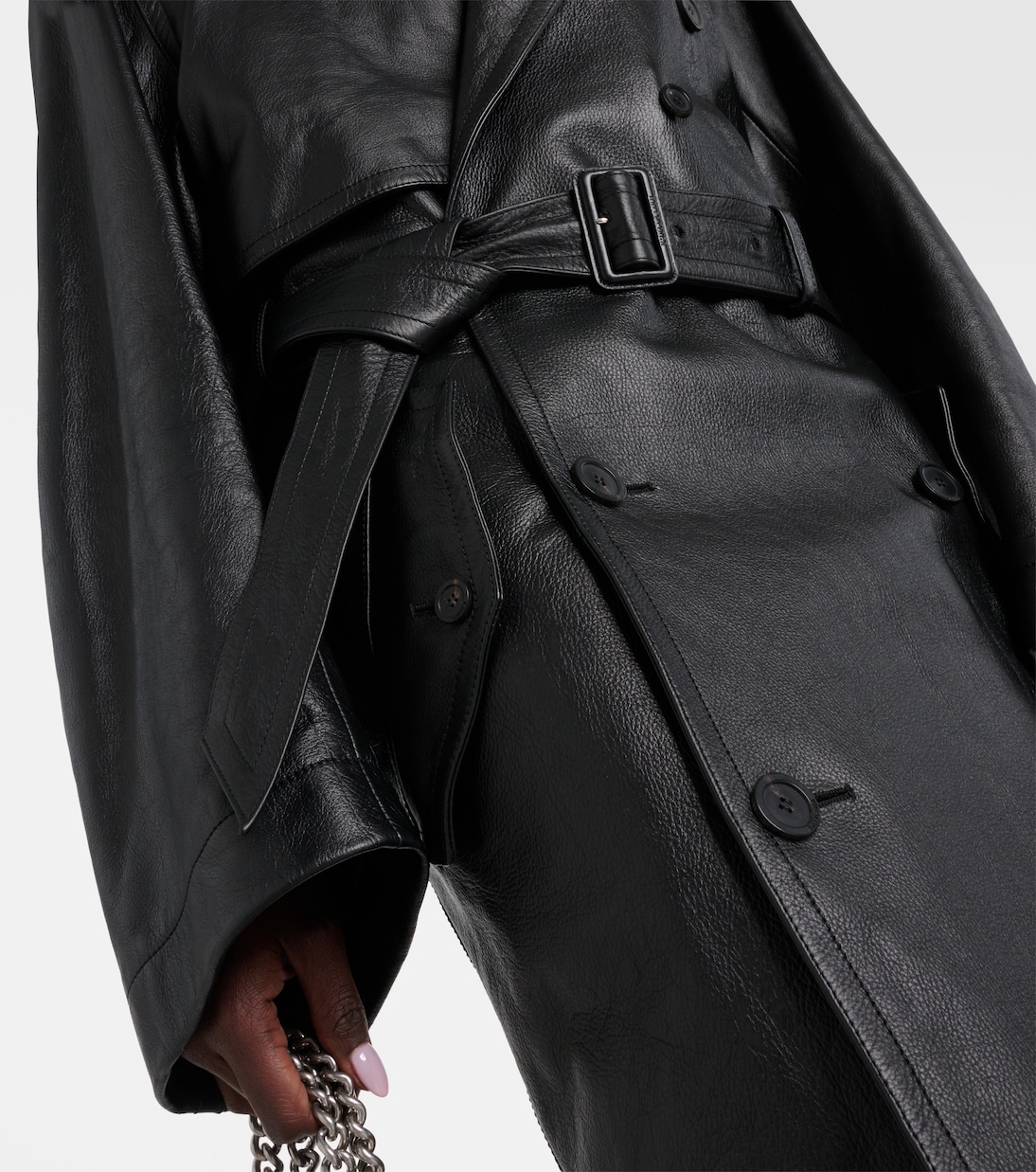 Cocoon leather trench coat | Balenciaga