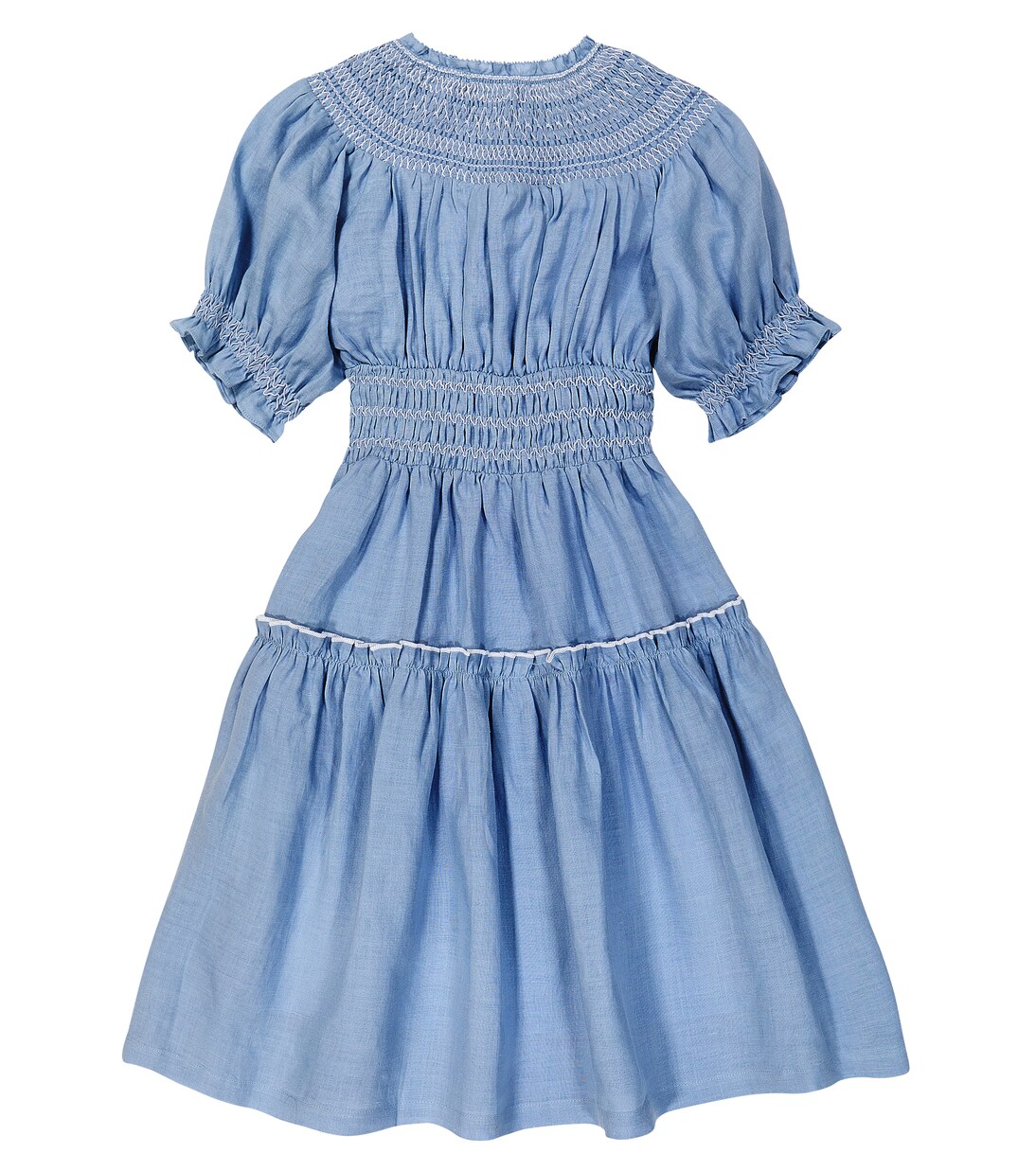 Evelina embroidered ramie dress | C'era Una Volta