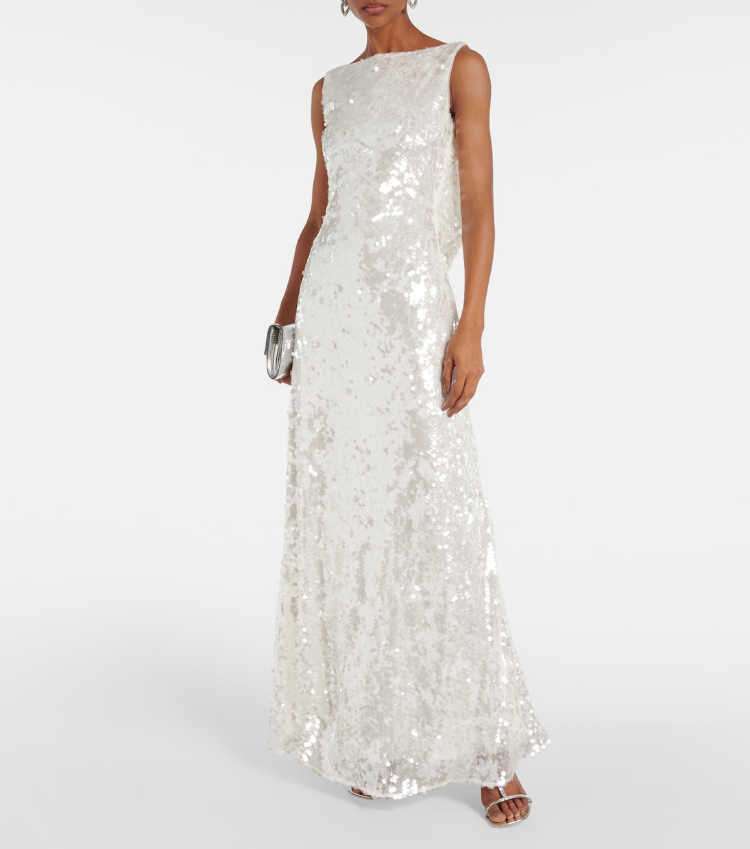 Bridal Leoni sequined sheer gown | Emilia Wickstead