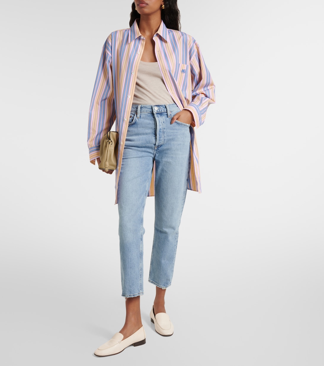 Jeans slim cropped Riley a vita alta | Agolde