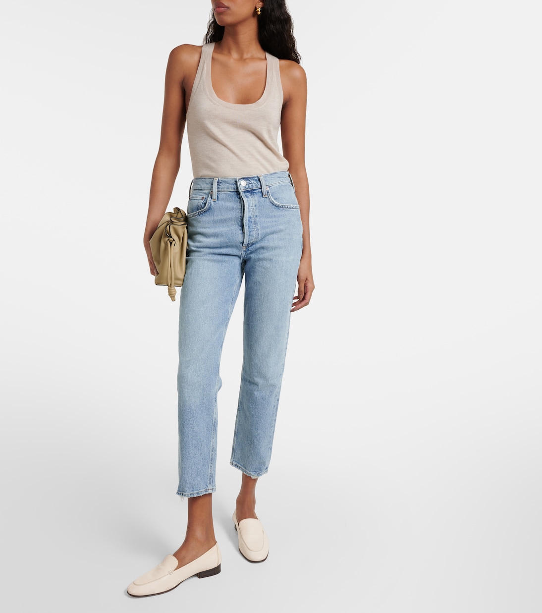 Jeans slim cropped Riley a vita alta | Agolde