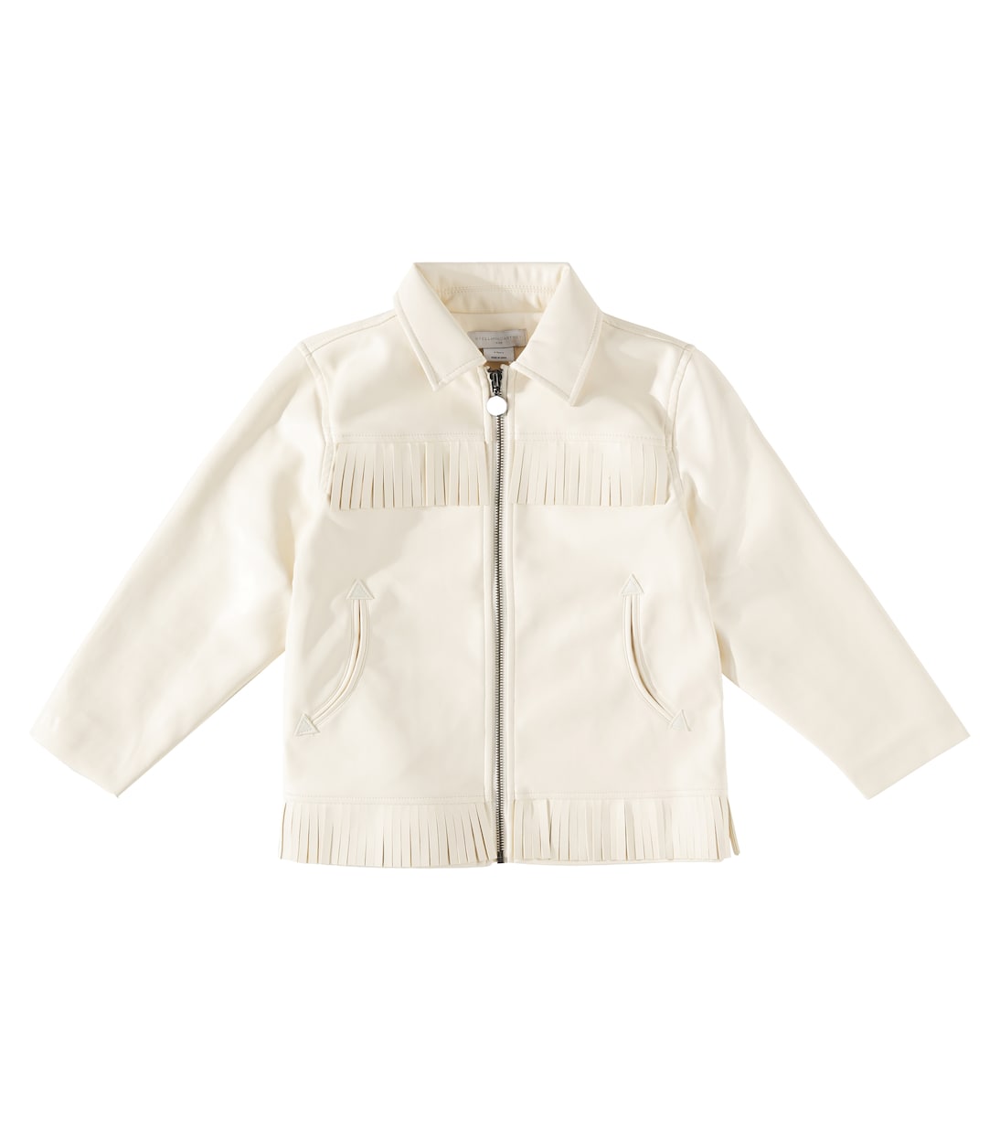 Fringed faux leather jacket | Stella McCartney Kids