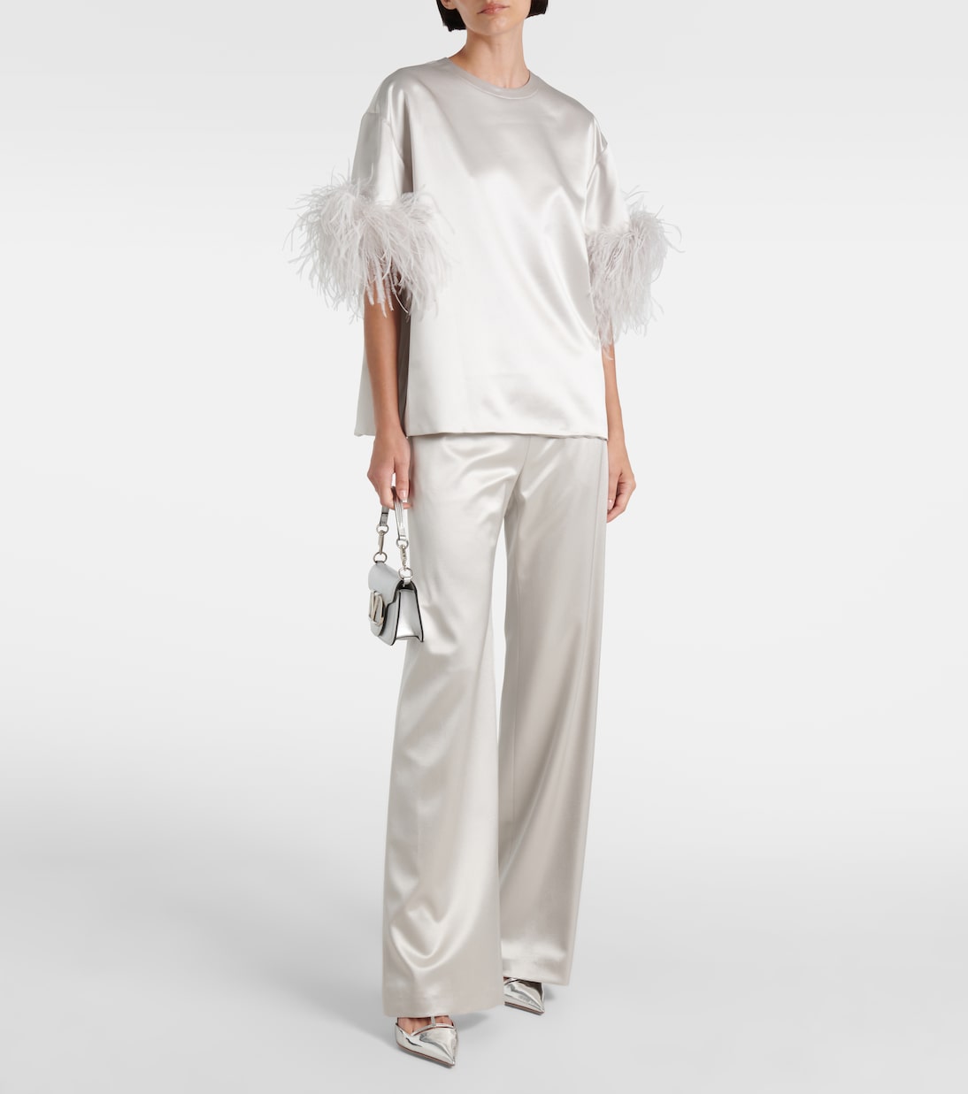 Weite Hose aus Seidensatin | Valentino