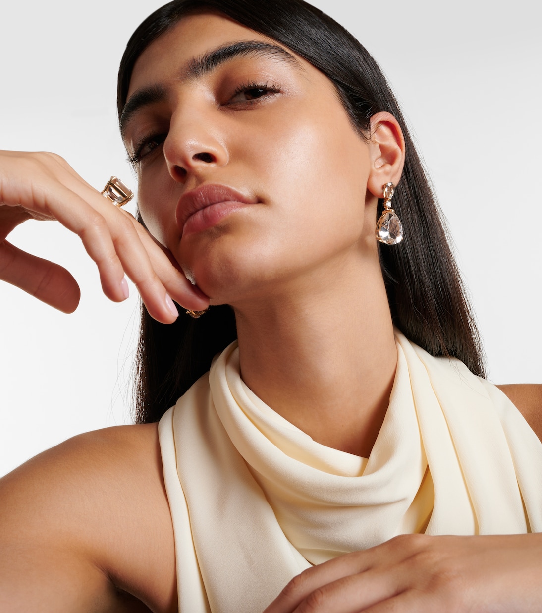 Boucles d'oreilles Sophia en or 14 ct, diamants et topaze | Mateo