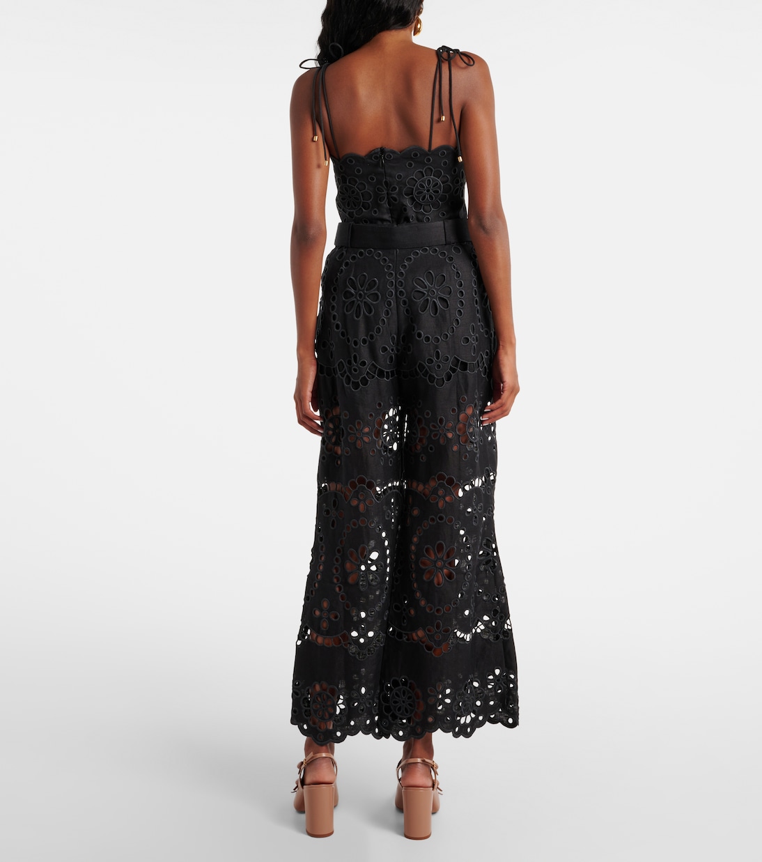 Pantalones anchos Pop de lino bordado | Zimmermann