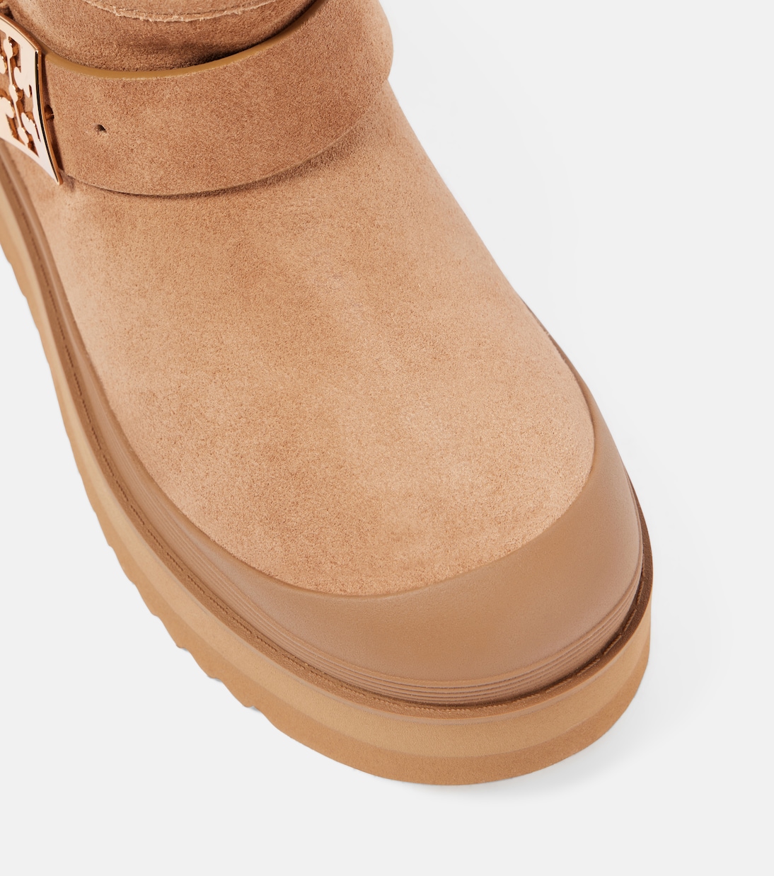 Mellow shearling-lined suede platform ankle boots | Tory Burch