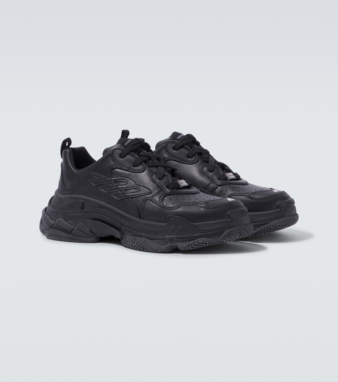 Triple S Sporty leather sneakers | Balenciaga