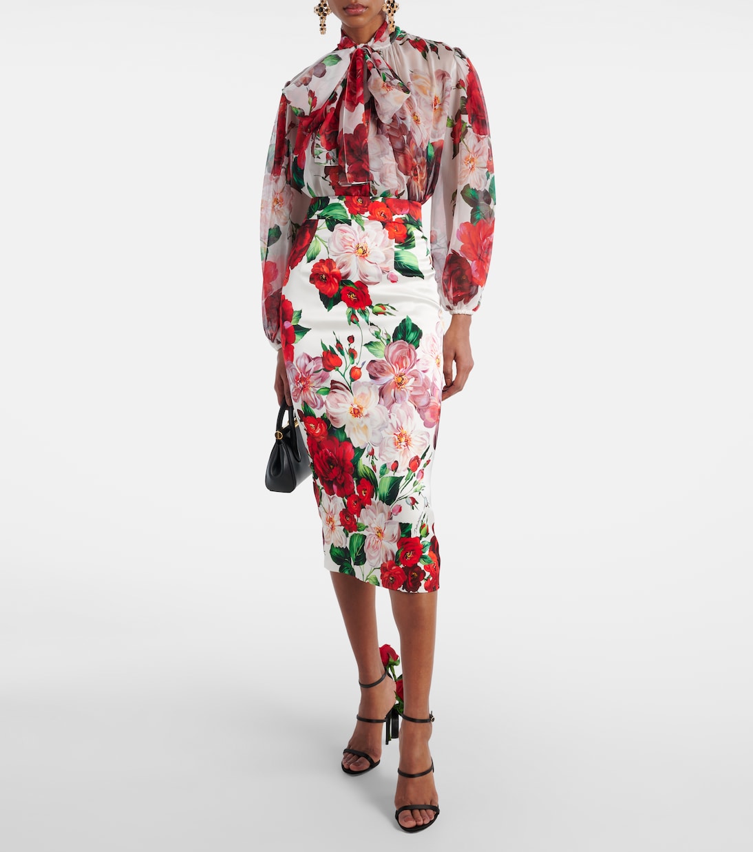 Blouse en soie à fleurs | Dolce&Gabbana