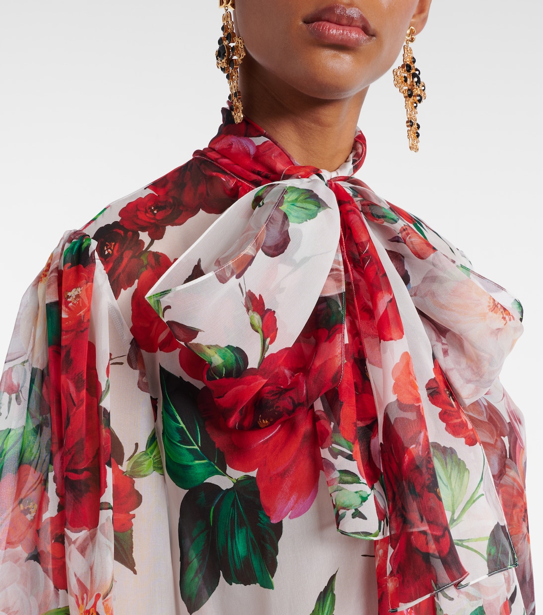 Blouse en soie à fleurs | Dolce&Gabbana