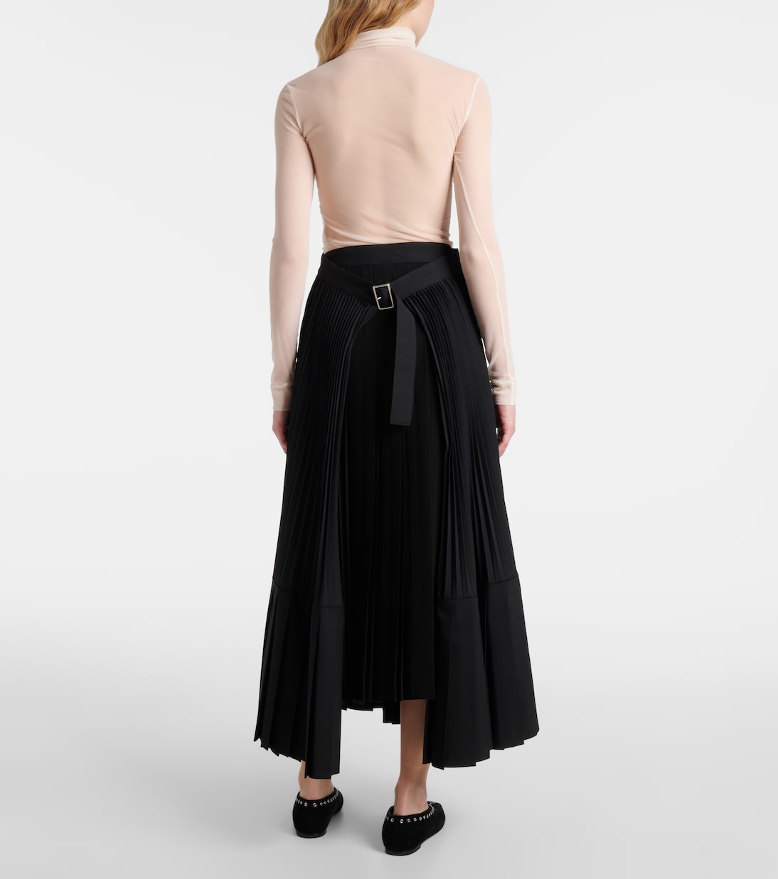 Plissé wool-blend maxi skirt | Junya Watanabe