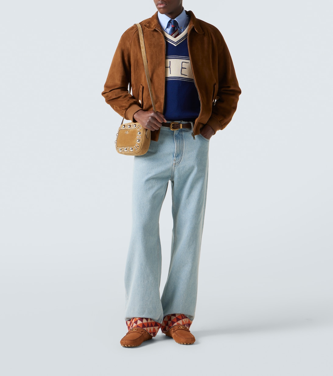 Nellcôte studded suede crossbody bag | Valentino Garavani