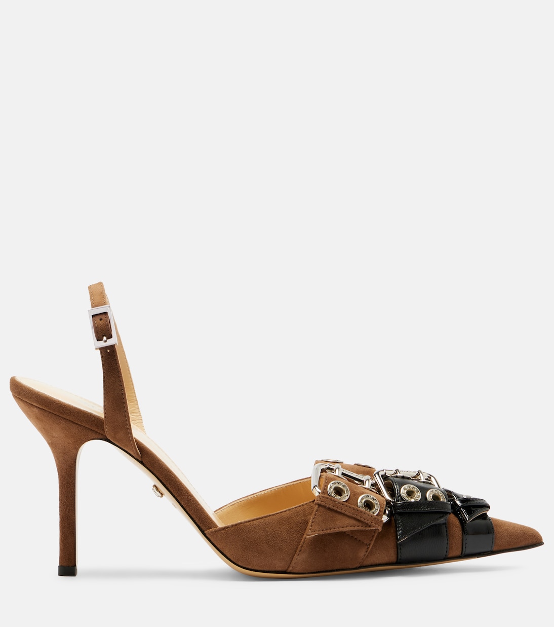 Buckle Belt 95 suede slingback pumps | Mach & Mach