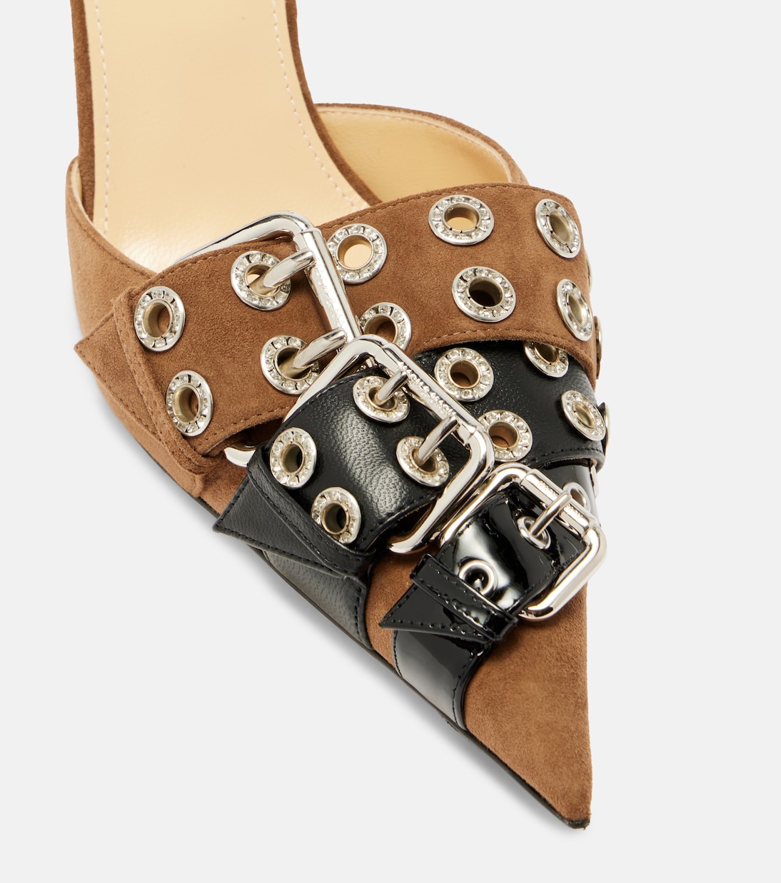Buckle Belt 95 suede slingback pumps | Mach & Mach