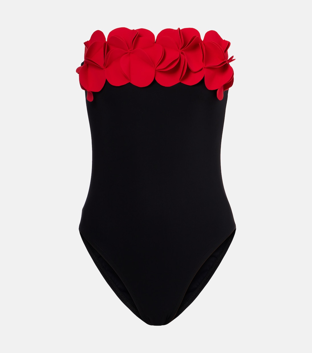 Floral-appliqué strapless swimsuit | Karla Colletto