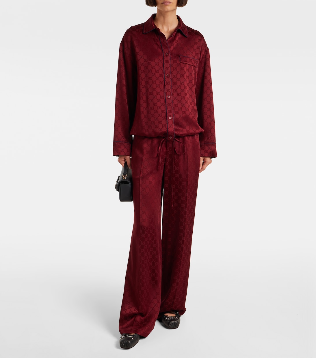 GG satin wide-leg pants | Gucci