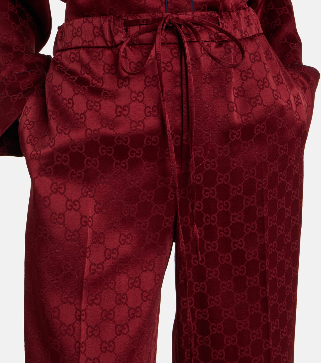 GG satin wide-leg pants | Gucci