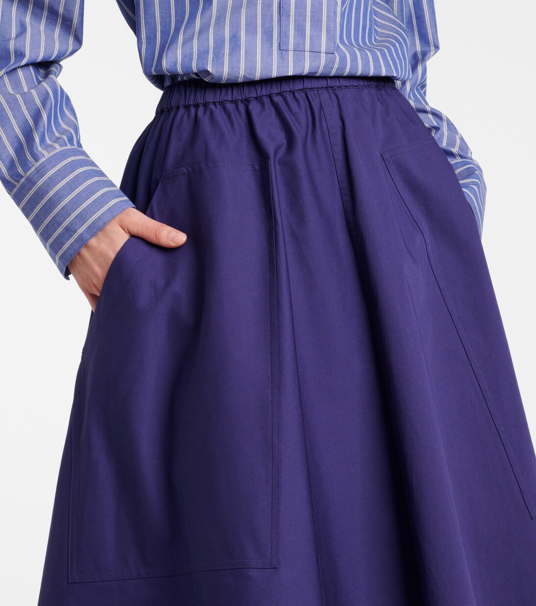 High-Rise-Midirock aus Baumwolle | Vince