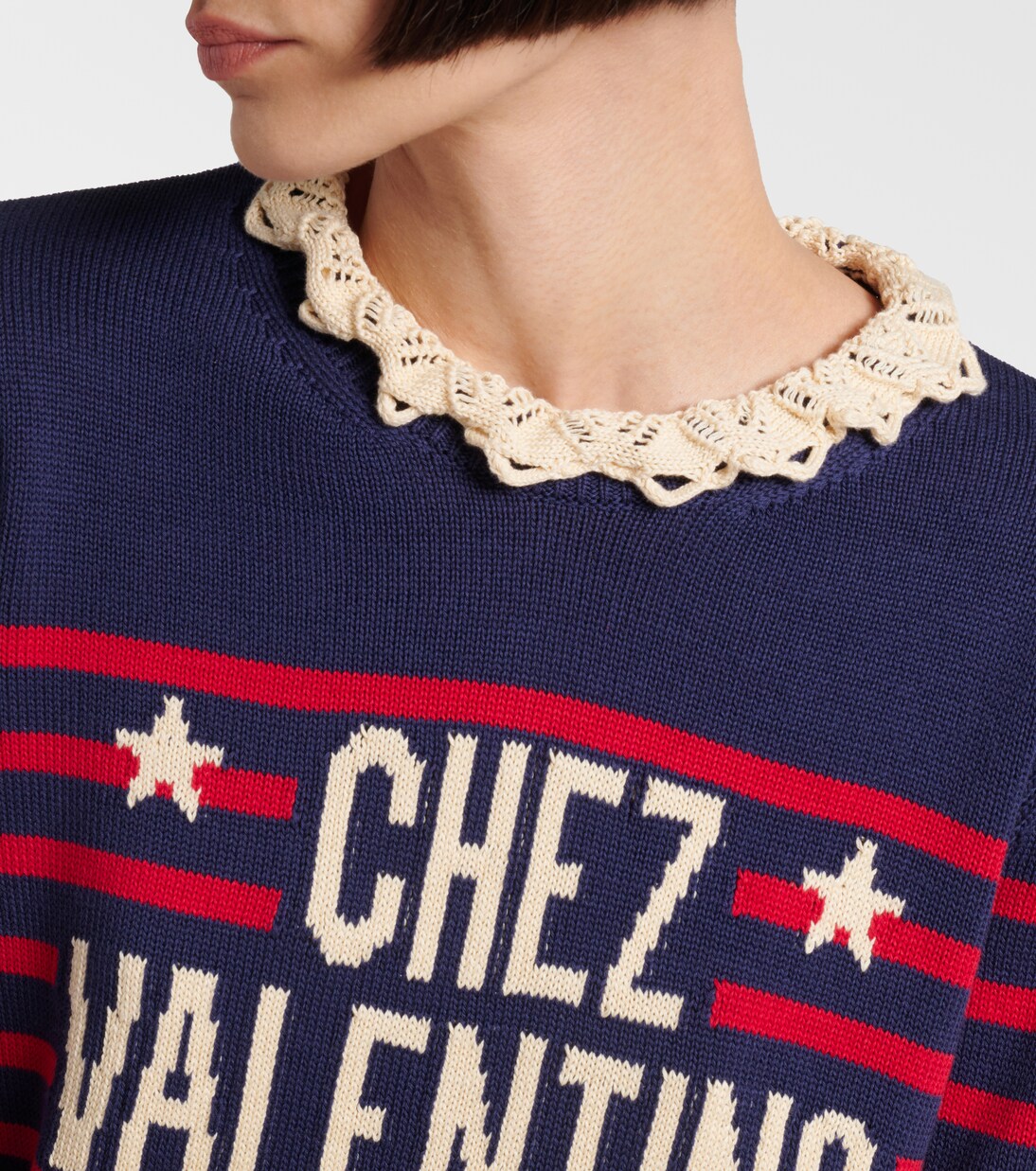 Pull Chez Valentino rayé en coton | Valentino