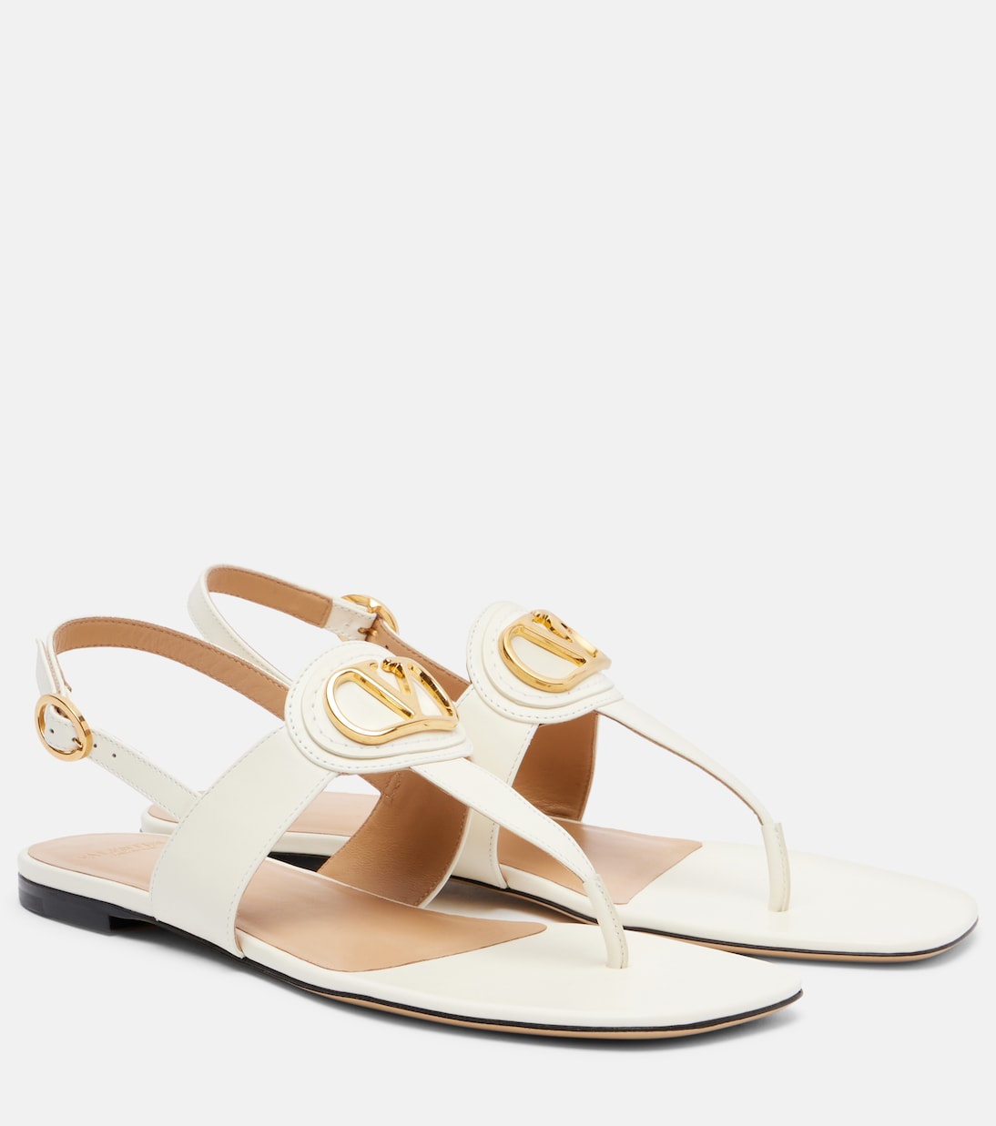 VLogo Signature leather thong sandals | Valentino Garavani