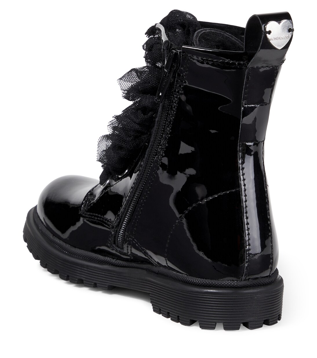 Shearling-lined patent leather boots  | Monnalisa