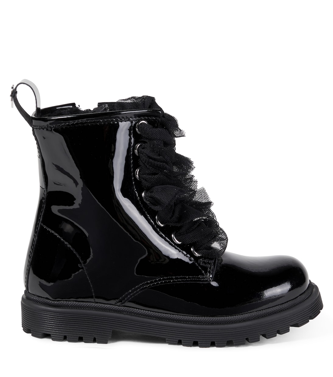 Shearling-lined patent leather boots  | Monnalisa