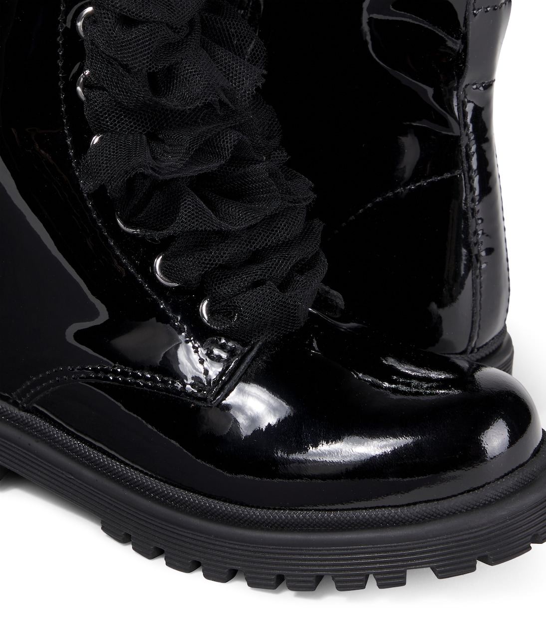 Shearling-lined patent leather boots  | Monnalisa