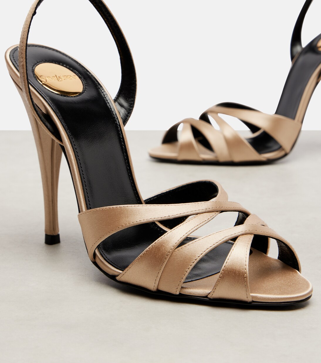 Chandelle 110 crêpe satin sandals | Saint Laurent