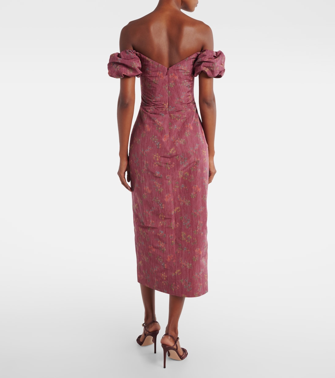 Abito lungo Adelaine con maniche a sbuffo e stampa floreale | Markarian