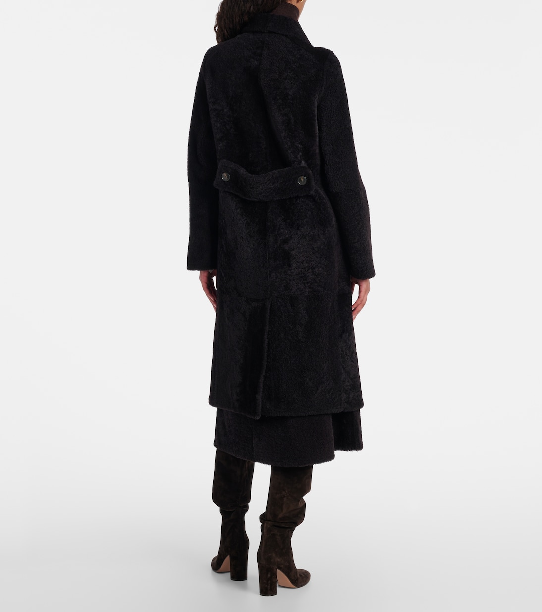 Double-breasted shearling coat | Yves Salomon