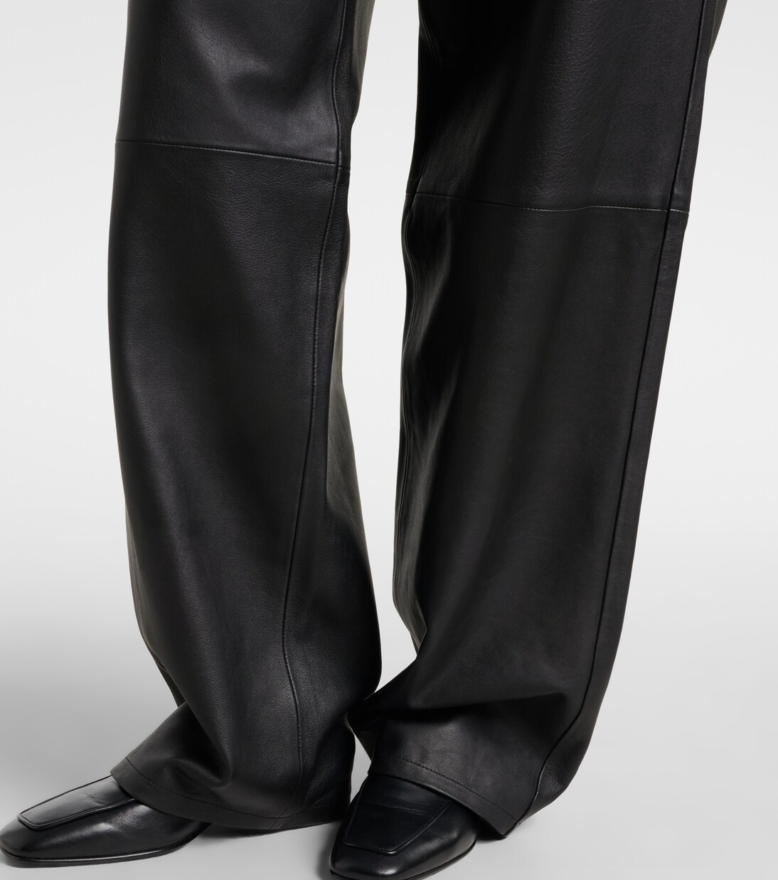 Weite High-Rise-Hose aus Leder | Róhe