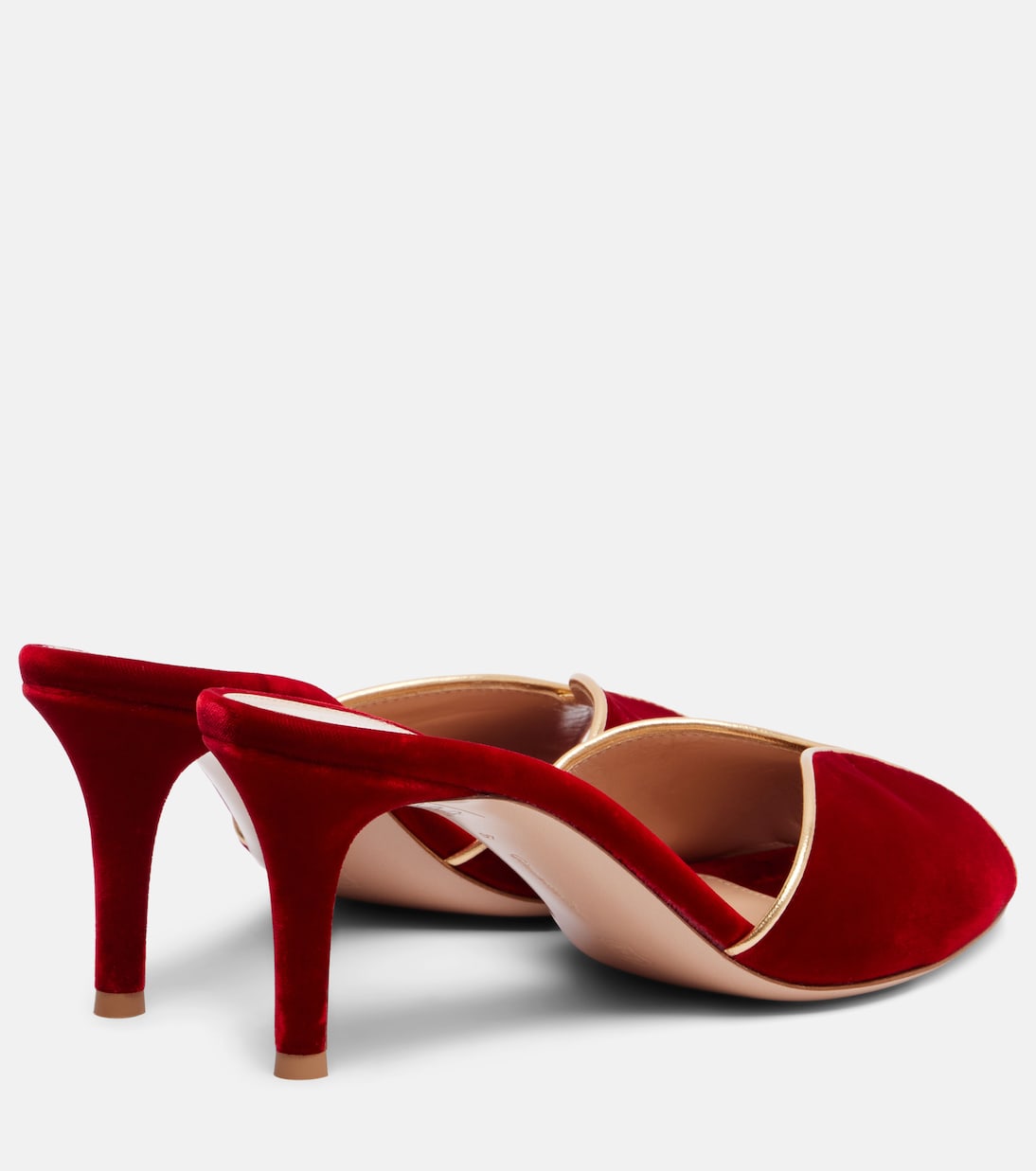 70 leather-trimmed velvet mules | Gianvito Rossi