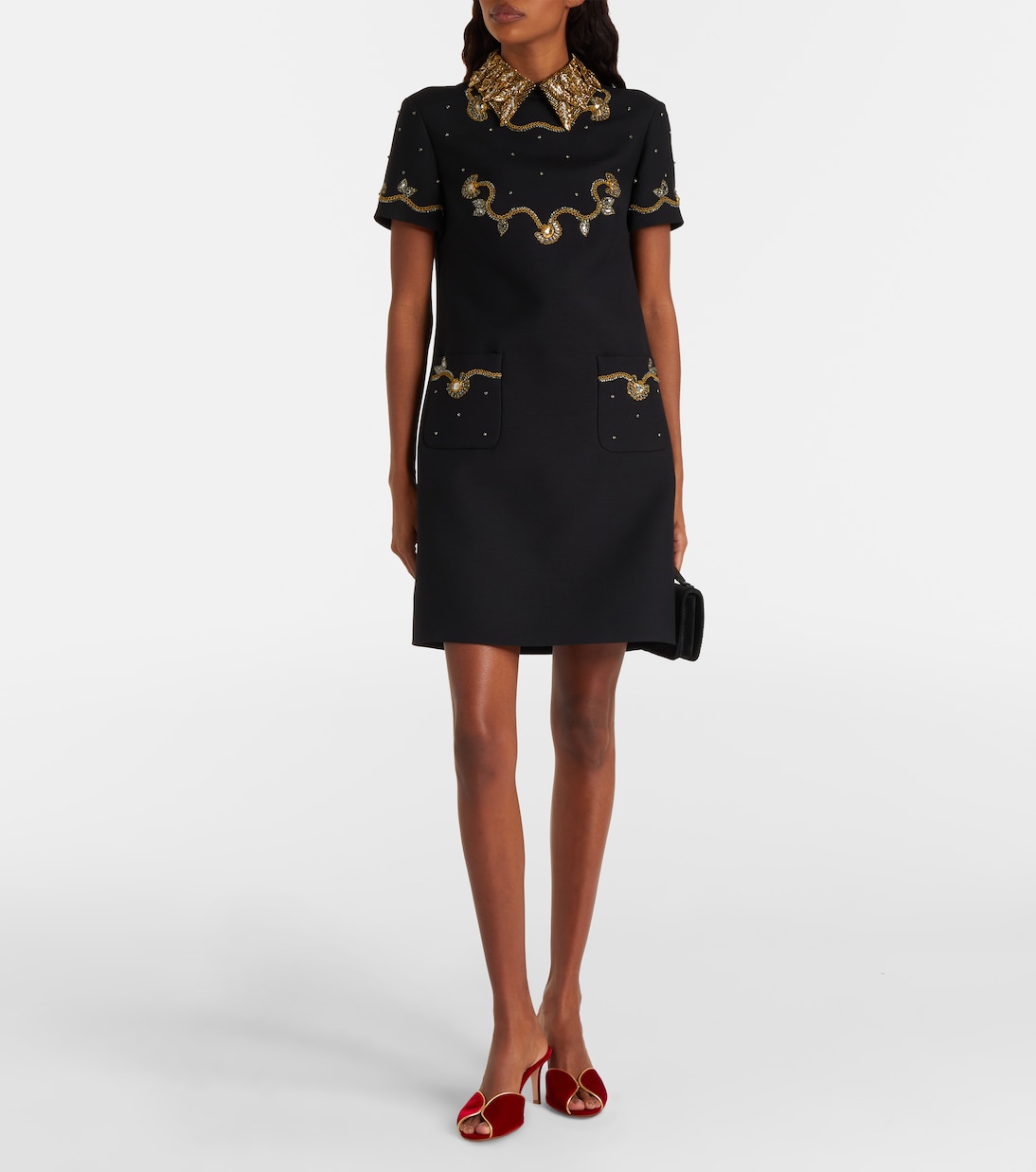 70 leather-trimmed velvet mules | Gianvito Rossi