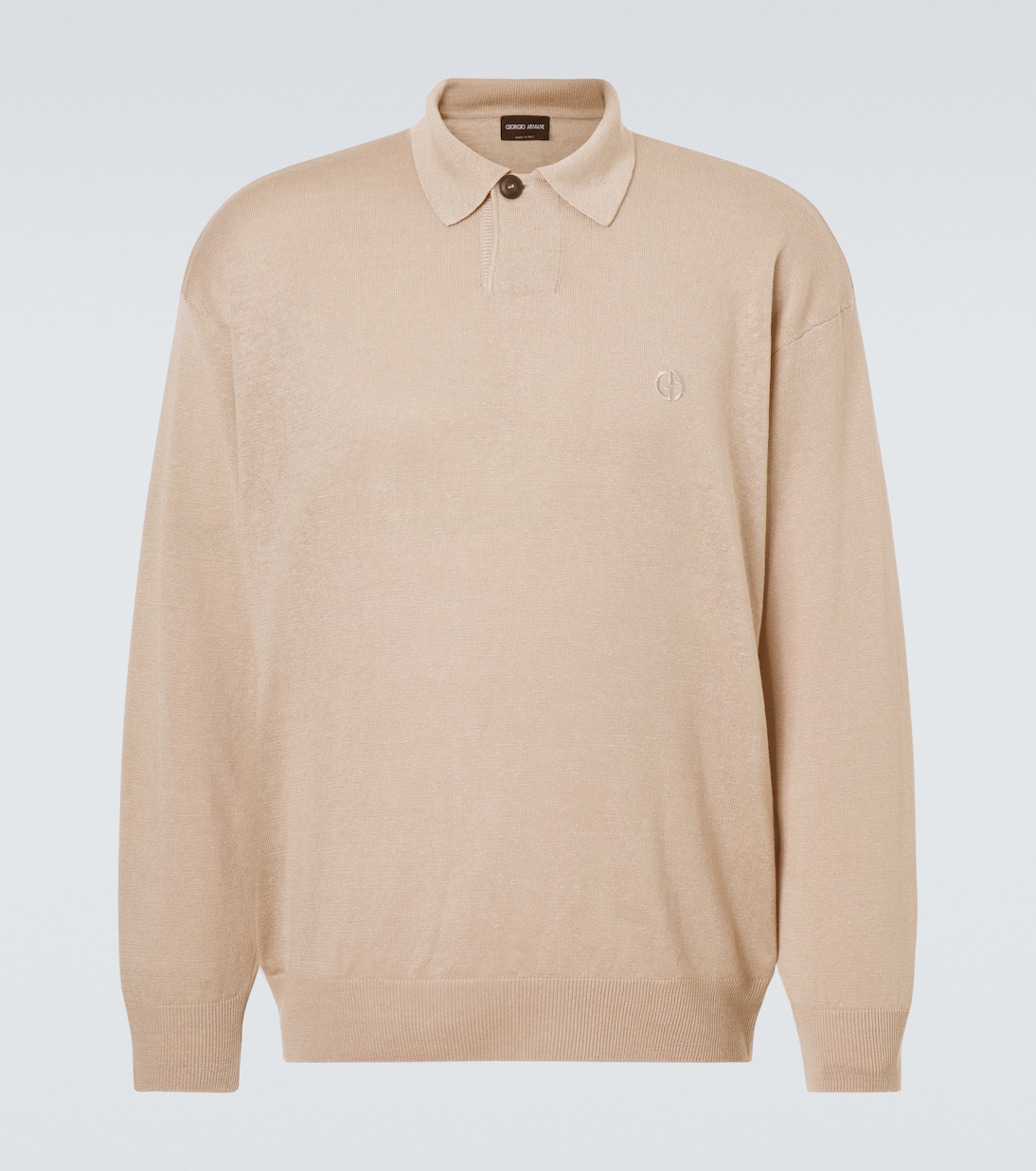 Bestickter Polopullover aus einem Leinengemisch | Giorgio Armani