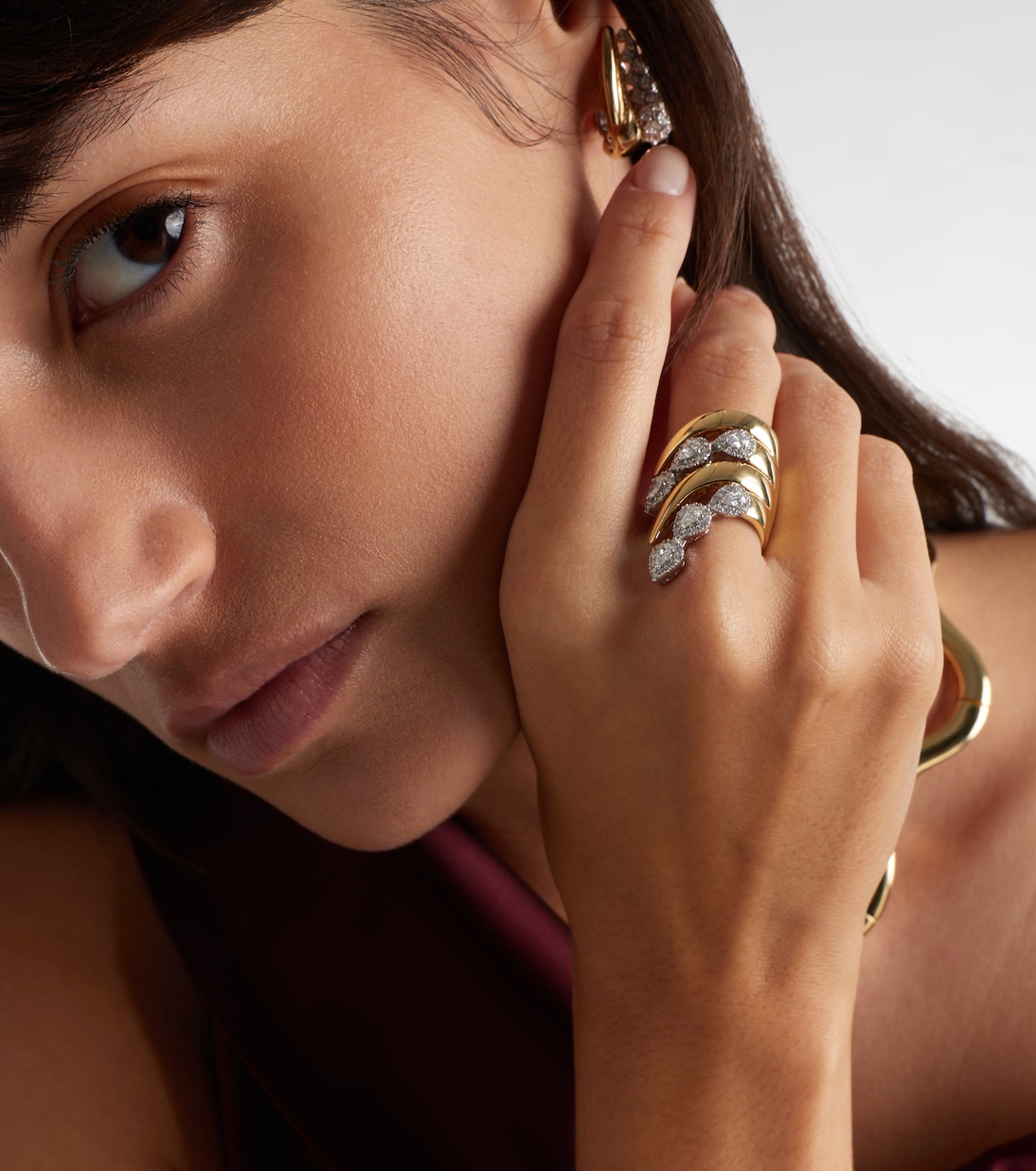 Ring Golden Strada aus 18kt Gelb- und Weißgold (750/1000) mit Diamanten | Yeprem